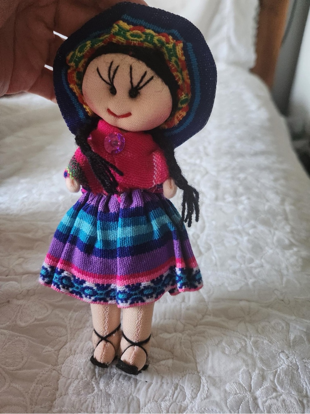 Handmade in Mexico 🇲🇽 Multicolor Plush Doll for Kids - Pink & Blue